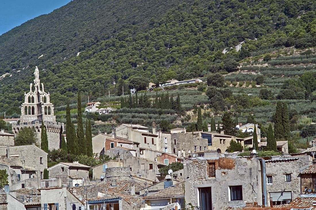 Nyons, avec ses oliveraies en terrasses sur la colline qui domine la ville